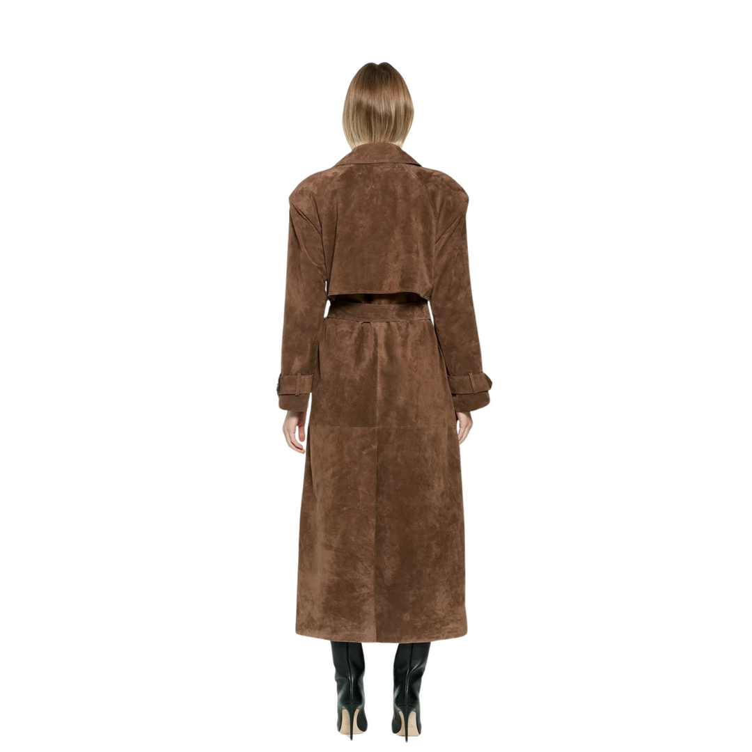 TRENCH IN VELLUTO® IN PELLE SCAMOSCIATA