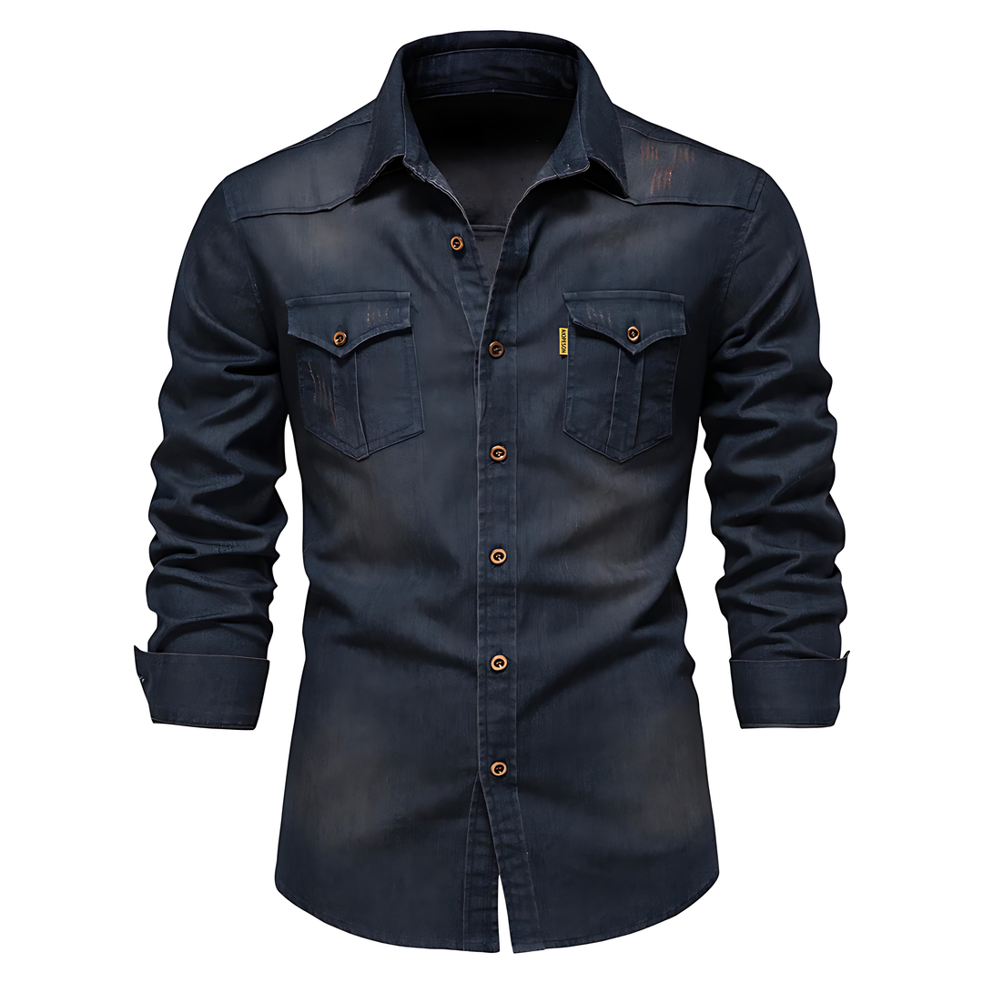 Ruggiero™ - Camicia in Denim di Cotone per Uomo